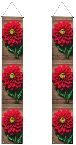 Holzbrett Retro Blume Rot Dahlie Druck 2025 Graduation Veranda Banner Congrats Grade Dekorationen Party Supplies Veranda Schild