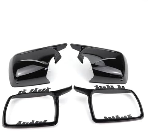 2 Stück Spiegelkappen Im M-Look Für BMW X5 E53 (1999–2006), Glänzend Schwarz