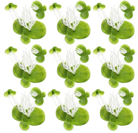 Healifty 3 Packs Floating Artificial Duckweed Aquarium Ornament Plastic Plants with Roots Mini Decorative Floating Water Plants for Fish Tank and Pond Aquatic Décor