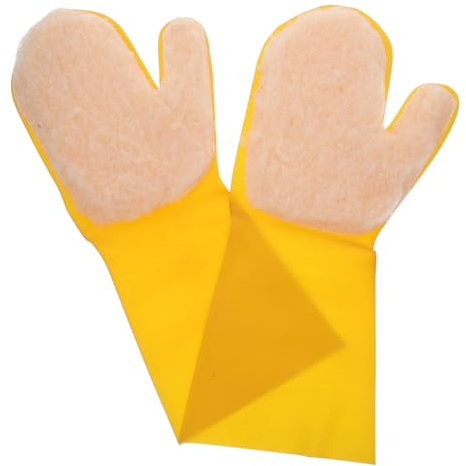 SAFIGLE 2 Pcs Pool Cleaning Gloves Waterproof Gloves Latex Plush Lining Warmth Retention Effective Cleaning for Cold Weather Conditions Pond and Hot Tub Use