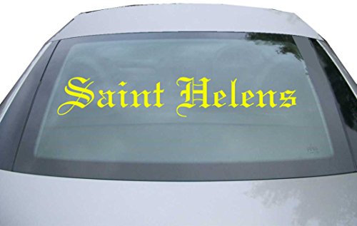 Indigos UG Aufkleber Heckscheibe & Motorklappe - neongelb - 600x99 mm - Saint Helens - selbstklebender Sticker für Auto, Fenster, Bus oder LKW