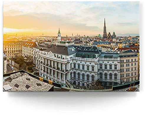 Wandbild Skyline Wien - 150cm x 100cm Leinwand auf 4cm Keilrahmen