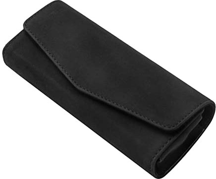 Sonnenbrillenetui für Auto-Sonnenblende, Asudro Auto Brillenetui Universal Brillenhalter uto Sonnenbrillenhalter Aufbewahrungsbox Brillenetui mit Magnet und Karteneinschub Brillenablage,Schwarz