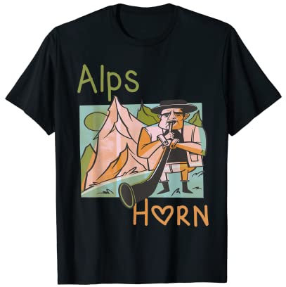 Alpenhorn Schweizer Musikinstrument Alpen Schweiz Musiker T-Shirt