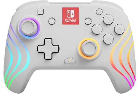 PDP Official Afterglow Wave Wireless Controller Nintendo Switch - White