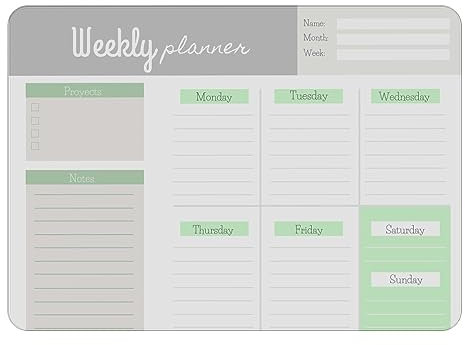 Wanapix | personalisiert Magnettafel mit Text | mit 2 magnetischen Markern mit Radiergummi | Memoboard magnetisch | Lange Haltbarkeit | 36x25 cm | Wochenplan