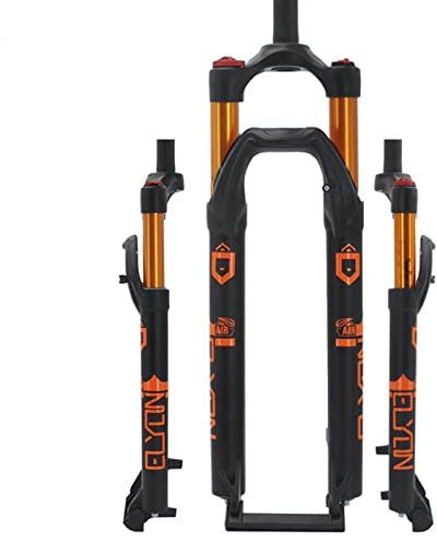 ZECHAO 1-1/8 Fahrrad Trekking Gabel,27,5/29in Fahrrad Stoßdämpfer Gabeln Aluminiumlegierung Air Supension Frontgabel 120mm Federweg Fahrrad Federgabel (Color : Black-Gold, Size : 27.5inch)