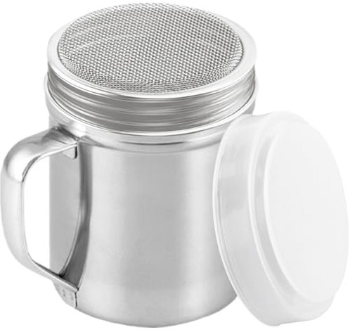 CUSINIUM Powdered Sugar Shaker Duster - With Handle - Cinnamon Shaker For Coffee Bar - Fine Mesh Dredge - 10 ounce | Style: Fine
