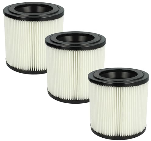 vhbw 3x filtro a pieghe piatte compatibile con Kärcher NT 22/1, 48/1, 27/1 aspiratore - nero/bianco, lavabile