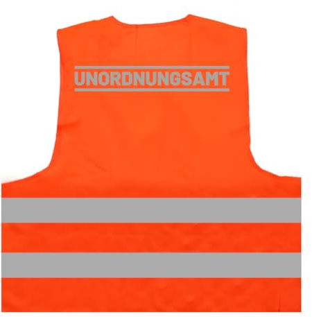 Unordnungsamt Kostüm Verkleidung Karneval Fasching (Nicht Ordnungsamt) Warnweste BZW. Signalweste mit reflektierendem Aufdruck ID: 866