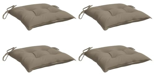 vidaXL Lot de 4 Coussins de Palette, Galette de Siège Imperméable, Coussin de Jardin, Décoration d'Extérieur Terrasse, Taupe 50x50x7 cm Tissu Oxford