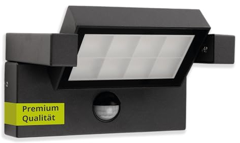 INNOVATE LED Aussenlampe mit Bewegungsmelder Schwenkbar Aussenleuchte 3000K | Schwenkbare Aussenbeleuchtung IP65 I Aussenleuchte mit Bewegungsmelder Warmweiß I Outdoor Lampe mit PIR Sensor einstellbar