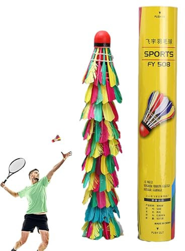 Badminton-Federbälle Feder, Federbälle für Badminton, Badminton-Federbälle für draußen, Rothaariger Badmintonball, Badminton-Federbälle mit natürlichen Federn für das Training im Innen- und Außenberei