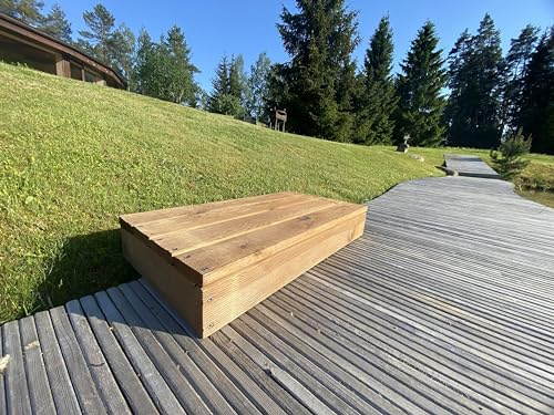 Marches en Bois pour Jardin, Aspect Naturel et Organique 100x40x12 cm