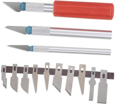 KONTONTY 13pezzi Bisturi da Intaglio Lama Sostituibile Set di Strumenti per Taglio Incisione Sbavatura e Riparazione di Modelli Legno e Plastica