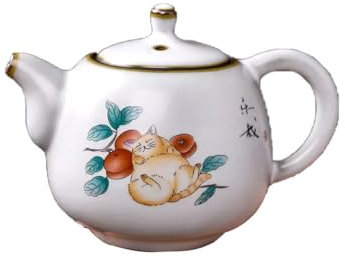 asdchZen Tetera Creativa Retro con Forma De Gato, Tetera De Cerámica para El Hogar, Tetera para La Salud, Tetera Individual, Juego De Té De Kung Fu, Tetera Dividida, Tetera para Infusor