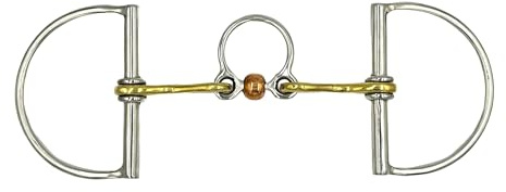 Equine Smile ES0169 JW Gebiss D-Ring D-Trense spezielles Port Trainer Bit mit Kupferrolle aus Edelstahl Gebissstärke 14 mm (12.5 cm)