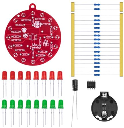 Sirxlevcy NE555 LED Weihnachtsbaum Dekoration LED Blinking Leiterplatte Löten DIY Kit Rot Grün Blinkendes Licht Löten Übungsplatine