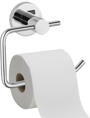 Toilettenpapierhalter Ohne Bohren Aus Edelstahl, Klorollenhalter Wandmontage Selbstklebend Oder Zum Bohren, Hochglanz Chrom, Für Bad WC Küche – 1 Stück