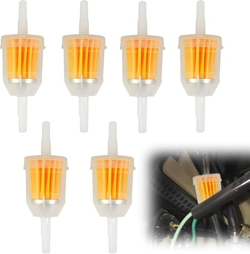 Filtres à Essence de 8 mm, 6 Pièces Réutilisable Filtre à Carburant, Universel Carburant Filtre, pour Motos, Tondeuses à Gazon, Scooters filtre a essence filtre essence