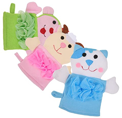 SOESFOUFU 3stücke Babyschwamm Zum Baden Junge Mädchen-waschlappen Zum Baden Peeling-duschhandschuh Peeling-körperschrubber Tragbarer Körperschrubber Waschlappen Für Junge Mädchen
