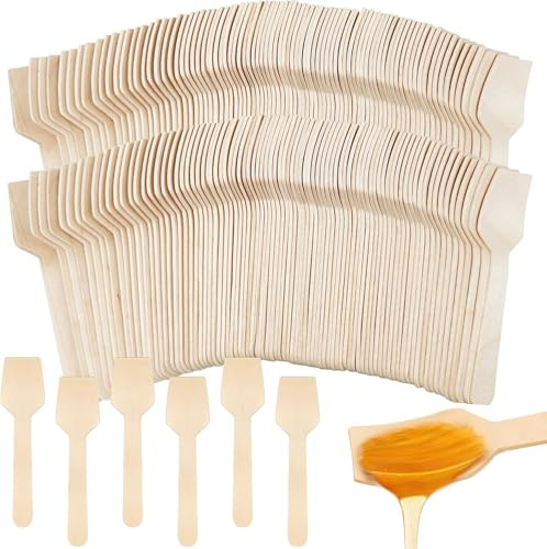 Lot de 1000 cuillères à glace en bois jetables de 9,5 cm - Cuillères à dessert biodégradables - Naturelles, stables, respectueuses de l'environnement - Mini cuillères pour coupes à glace