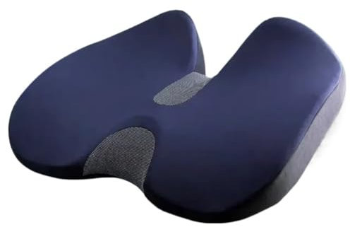 AD-BCrbgen Car Seat Cushion Memory Foam Ergonomic Support Driving Comfort Adult Booster Seat Cushion Elevated Support Lumbar Design Office Chair Car Accessories for Short Adults(Blue)