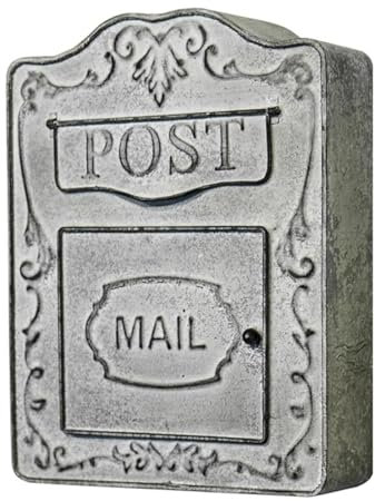 WAMJ AQDY Briefkasten Antik, Wandbriefkasten, Antik Stil, Nostalgischer Charme, Wohndeko, Gartendeko, Kunsthandwerk, Grau