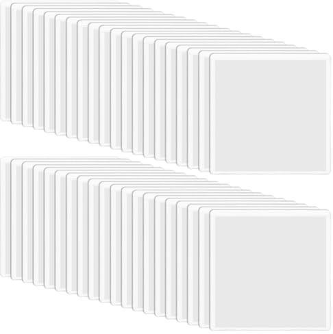 BENECREAT 40 Stück Selbstklebender Etikettenhalter 10x10cm Große Transparente Karteikartentaschen Quadratische Etikettentaschen Abziehen Aufkleben Für Lagerbehälter Ordner Regale Schubladen Schränke