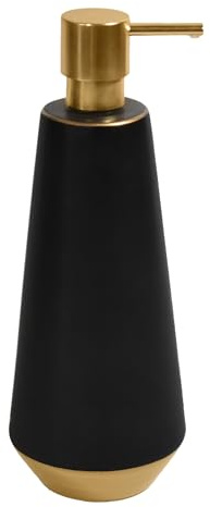 Spirella - Seifenspender Joshua aus Steinzeug 650 ml, Elegant und Praktisch für Ihr Badezimmer, Einfach zu Befüllen und zu Benutzen, Perfekt für den Alltag, Gold Matt