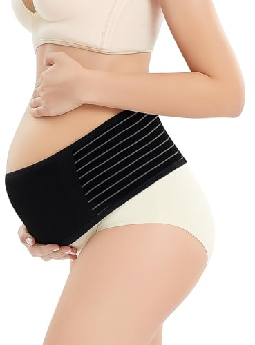 BOULESENM Faja Embarazada,Cinturón de Soporte para el Embarazo,Faja Embárazadas Sujeción,Maternity Belt,para Madres Embarázadas.(negro)