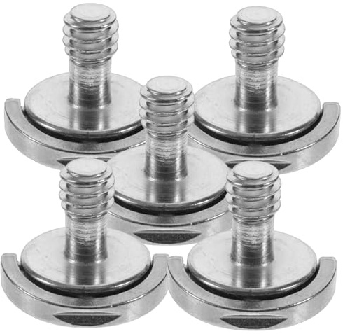 HIAKDOFT 5 pezzi Viti con per Montaggio Fotocamera su Treppiedi Viti Antiruggine in Ferro Nichelato Design Sgancio Rapido per Accessori Fotografia Portatili