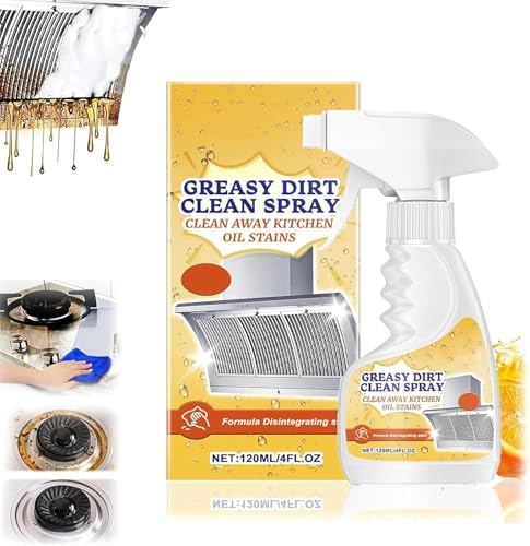 2025 New Greasy Dirt Clean Spray, Multifunctional Powerful Kitchen Foam Cleaner, Fast Foaming and Stain Removing, Heavy Oil Stain Cleaner Kitchen for Oven, Stove, Range Hood (1)
