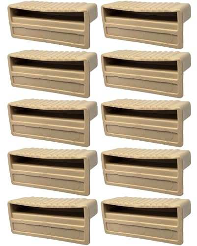 cyclingcolors 10x Lattenhalter Monolatte 63 x 8 mm Kunststoff für Lattenrost Holzrahmen Bett Endkappen Befestigung Lasche Klammer Schraube, beige
