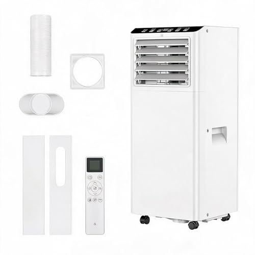 Garvee Aire Acondicionado Portátil 7000 BTU, con Mando a Distancia, 3 Modos, Refrigeración, Ventilador 2 Velocidades, Modo Deshumidificador, Bajo Consumo, Bajo Ruido, Temporizador, Cobertura 15-20M²
