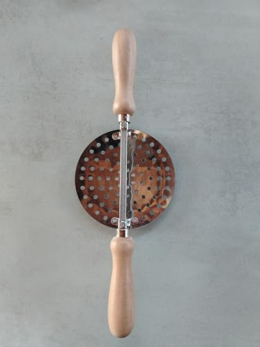 Schiaccia Passatelli Patate Modello Romagnolo Fori 6 mm in Acciaio Inossidabile con Manici in Legno Made in Italy