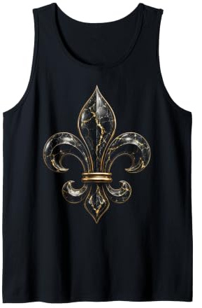 Motif emblème Royal héraldique Fleur de lys Noir Débardeur