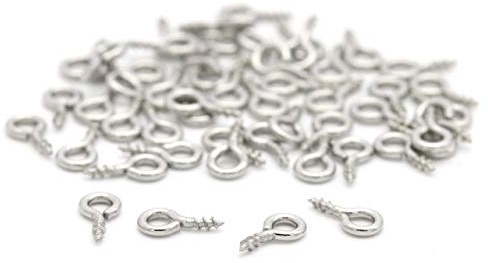 NaturSchatulle Schraubösen Schraubhaken 8x4mm Ringschrauben I 100 Stück Edelstahl Augenschrauben Ösenstifte Basteln Schmuckherstellung