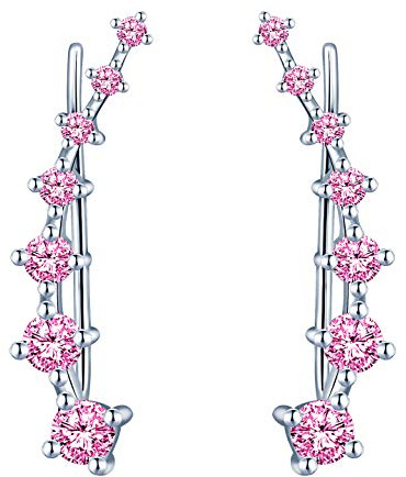 Yumilok Damen Knorpel Schmuck Ohrklemme Ohrring Ohrstecker Ohrclip 925er Sterling Silber mit Kristall ear cuff für Damen Mädchen