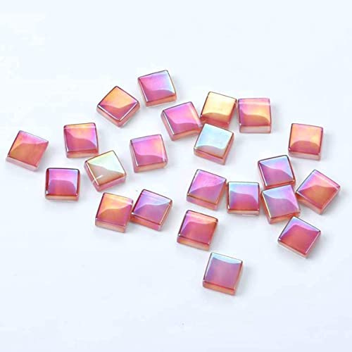 BestTeam Kristall-Mosaikfliesen, gemischte Farben, 200 Stück/Beutel, quadratisch, für Bastelarbeiten, Laser-Mosaikfliesen, kreatives Kunstmaterial (Rosa)