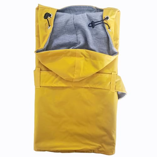 LeerKing Hunderegenmantel mit weichem Futter Regenjacke Wasserdicht Regenmantel Hund für kleine, mittlere und große Hunde Länge 11 bis 71 Gelb L
