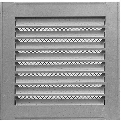 Lüftungsgitter Lamellen Metallgitter Abluft Zuluft Eckig weiß verzinkt - VONLIS® 260 x 260 mm Verzinkt