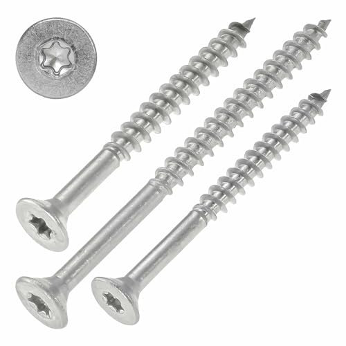 Spanplattenschrauben Edelstahl A2-4,5x50 mm, 200 Stück mit Teilgewinde, rostfrei, Torx, Senkkopf, ETA Zulassung, Edelstahlschrauben TX20