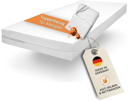 sleepling Topperbezug 100 x 200 cm, Milbenbezug, Evolon Encasing | Allergie & Anti Milben Schutz für Allergiker, Topper bis 6 cm, Made in Germany, OEKO-TEX, 95 Grad kochfest