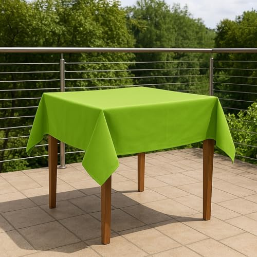 Premium Tischdecke Teflon beschichtet - Tischtuch, Outdoortischdecke, Gartentischdecke, Garten, Terrasse, Outdoor, Wetterfest, Schmutzabweisend, Wasserabweisend (130x280 cm, Hellgrün)