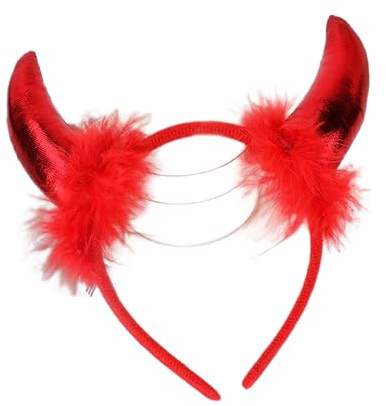 Corna da Diavolo Orecchie di Diavolo Halloween Copricapo Cornuto,Nero