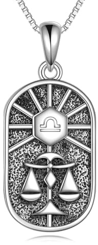 YAFEINI Sternzeichen Waage Kette Damen 925 Sterling Silber Waage Konstellation Anhänger Halskette Schmuck Geschenk Astrologie Horoskop