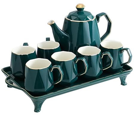Brocca Acqua Tazza for l'acqua for uso domestico con bollitore freddo in ceramica nordica semplice con set di tazze da tè pomeridiano Caraffa Acqua