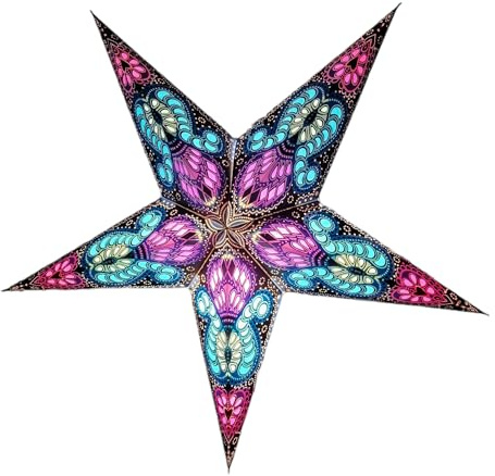 YEPSIO Papierstern-Laterne, Lampenschirm, Papierstern-Lichtschirme, groß, 60 cm, Sterne, hängende Dekorationen für Weihnachten, Hochzeit, Heimdekoration, Geburtstag, Party, Sterne (Königsblau,