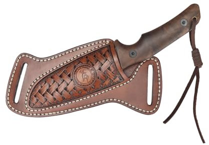 „Tourbn“ TOURBON horizontale Messerscheide aus Leder für Gürtel, EDC-Holster, gerade Messer-Werkzeugtasche, handgefertigtes Geschenk für Männer